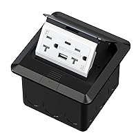 Vista 13 de KYHSHJ Kit de Enchufe Circular Empotrado en Piso con 2* 20 Amperios de Acero Inoxidable GFCI, Receptáculo a Prueba de Manipulaciones, Hardware