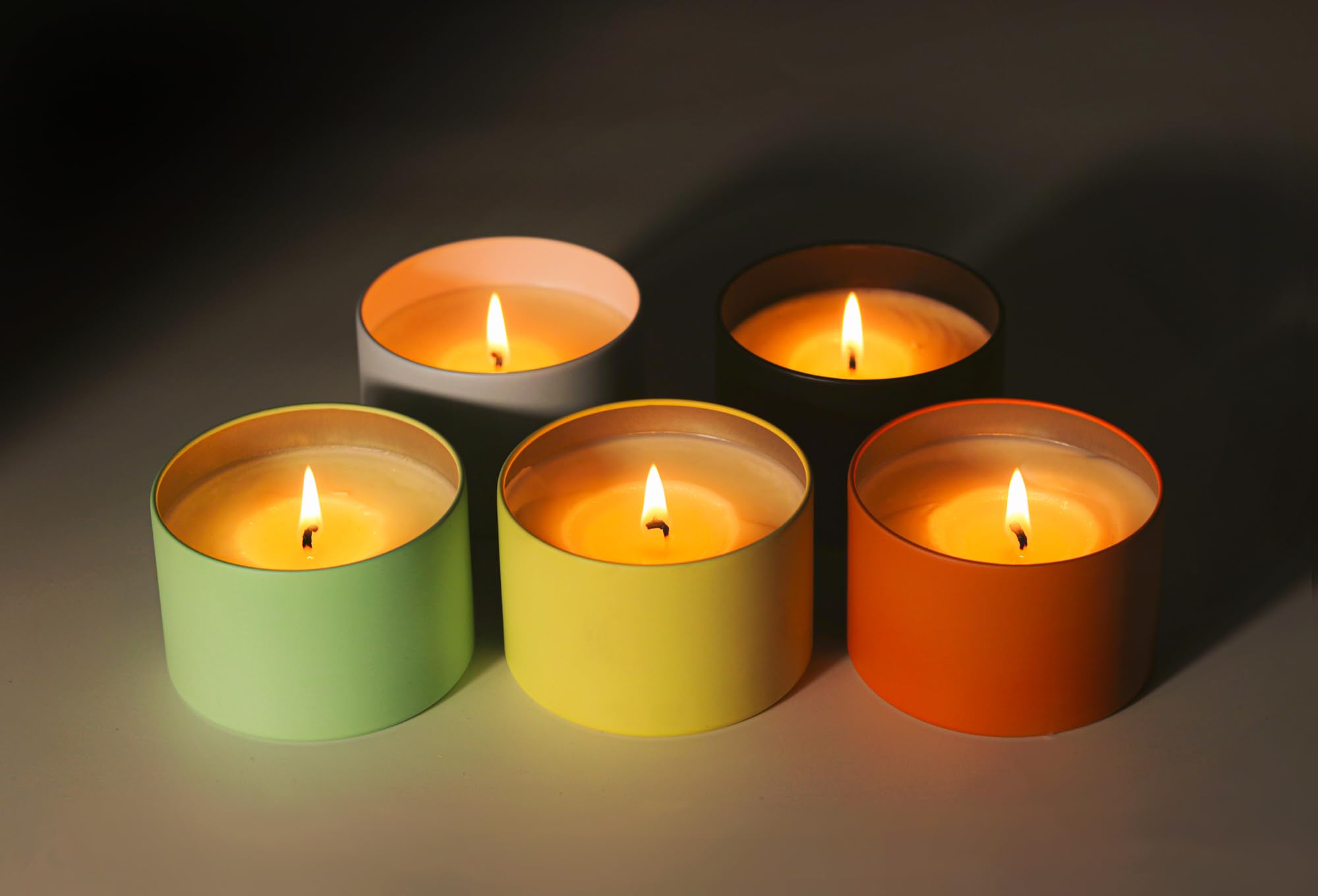 Lot de 12 boîtes à bougies avec couvercles, 3 mèches, 420 ml, sans couture, pour la fabrication de bougies, en gros, pots de bougies vides – Orange