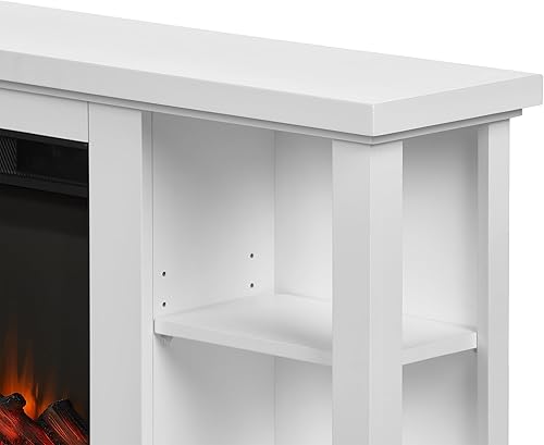 Miniatura 6 de Real Flame Penrose - Chimenea eléctrica delgada con control remoto, calentador de chimenea realista, chimenea blanca para interiores (7770E-W)