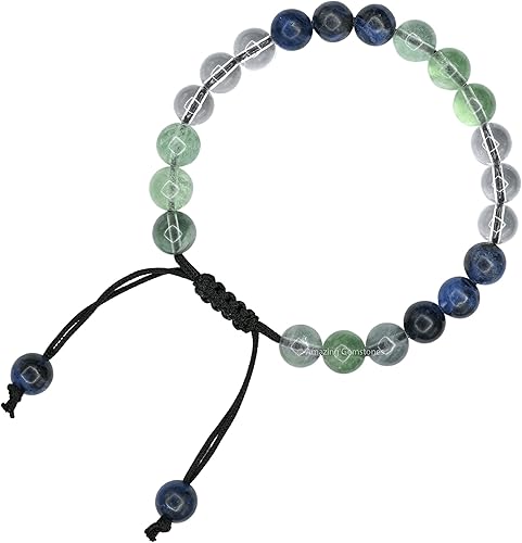 Miniatura 190 de Natural Healing Crystal Bracelet for Women - Mens Bracelet Energy Balancing Gemstones Set - Adjustable Stone Bead Bracelet for Men and Women - Anger