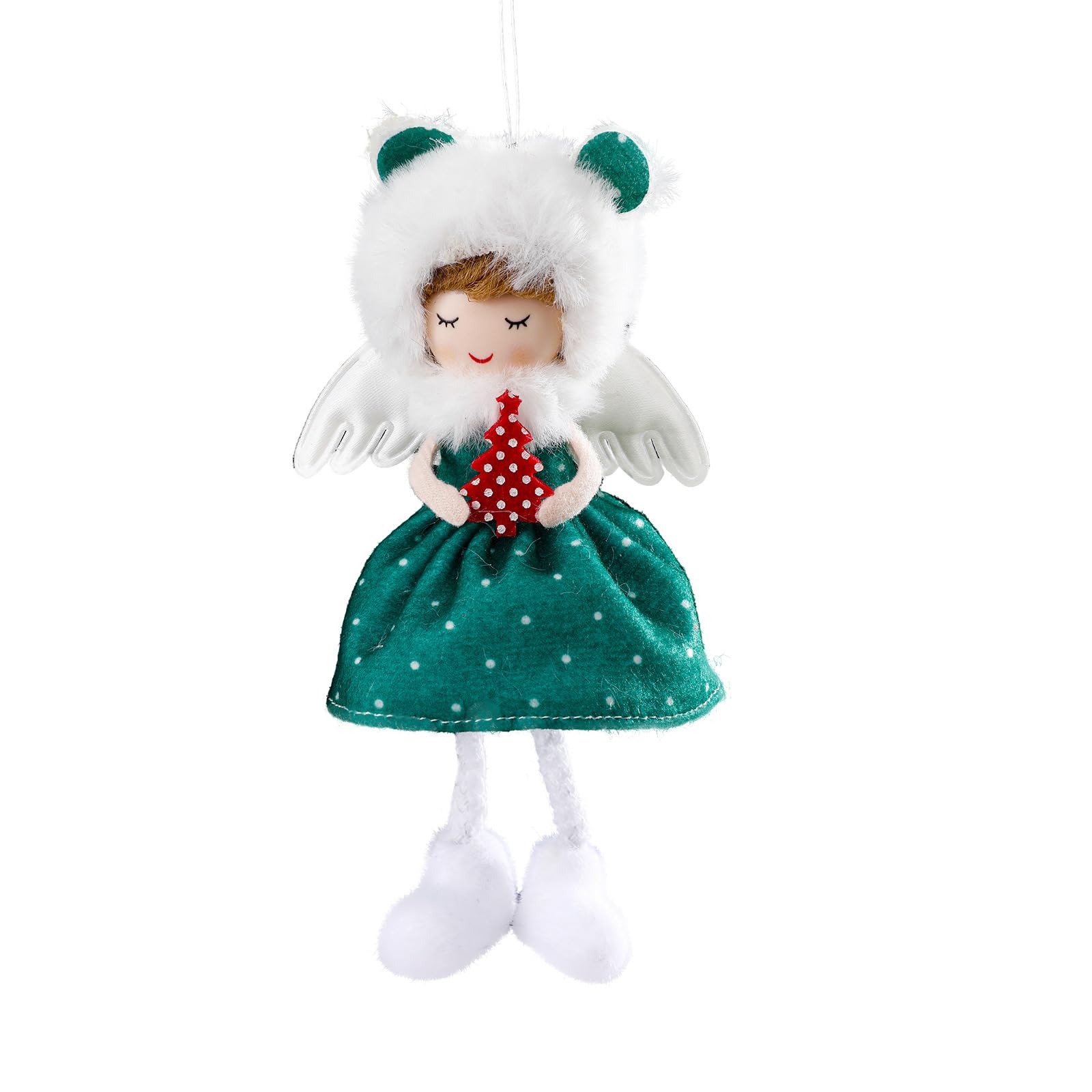Kalttoy Christmas Winged Doll Christmas Tree Decorations for Home Holiday Ornaments for New Year Party Supplies Gifts for Kid Winged Doll Pendant