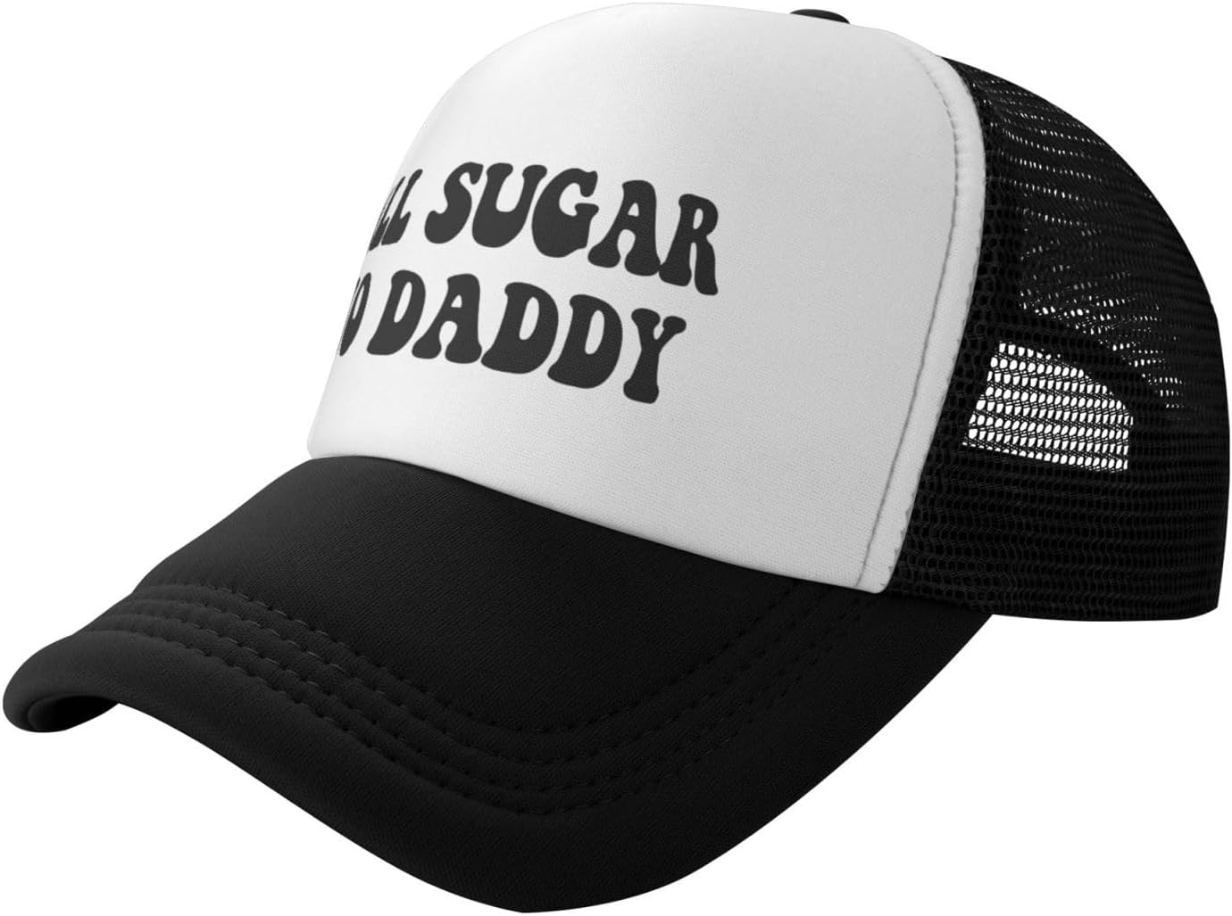 All Sugar No Daddy Trucker Hat Unisex Adult Funny Classic Hats Adjustable Fishing Cap Black - Image 2