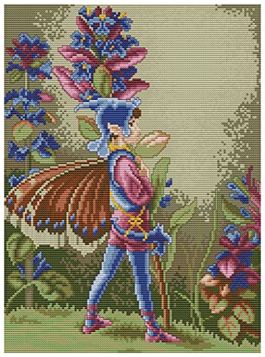 Kit broderie point de croix 11CT anti stress motif femme fleurs imprimé