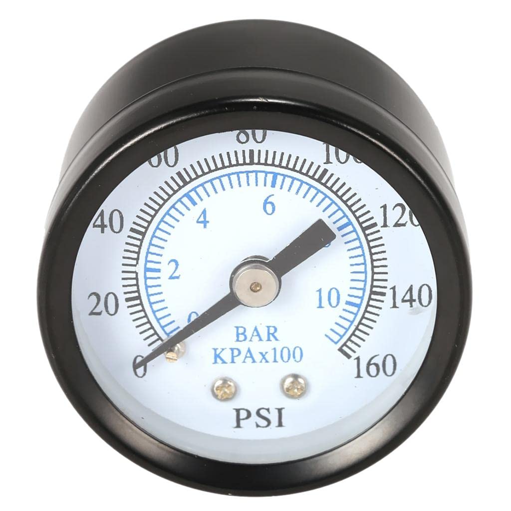 UJEAVETTE 1/8" 0-160 PSI Air Compressor Hydraulic Pressure Gauge Oil Meter 1.58" Dia-image-10