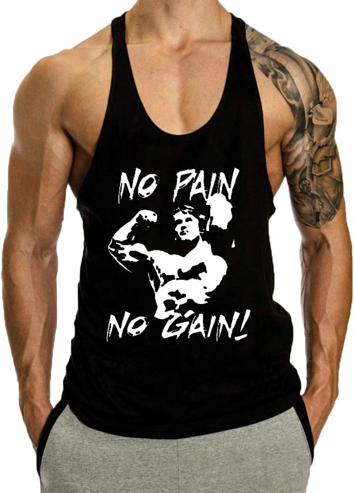 Men's Tank Top Workout Gym Muscle Shirt Y Back Fitness Bodybuilding Stringer Shirt