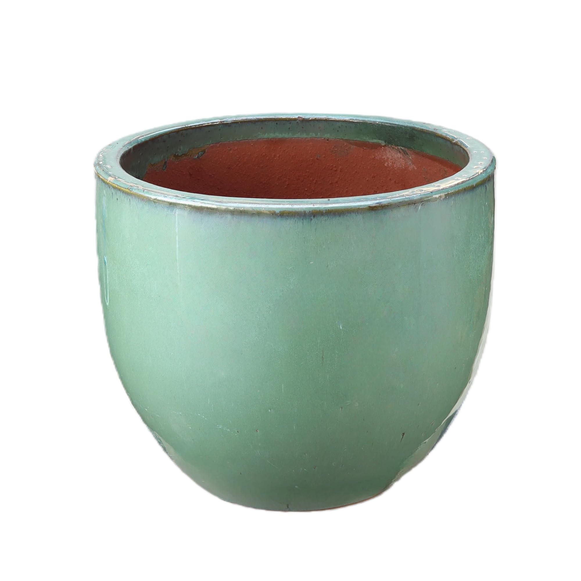 Steinzeug-Blumentopf/Pflanzkübel Eiertopf Jade Grün 35x28cm frostfest