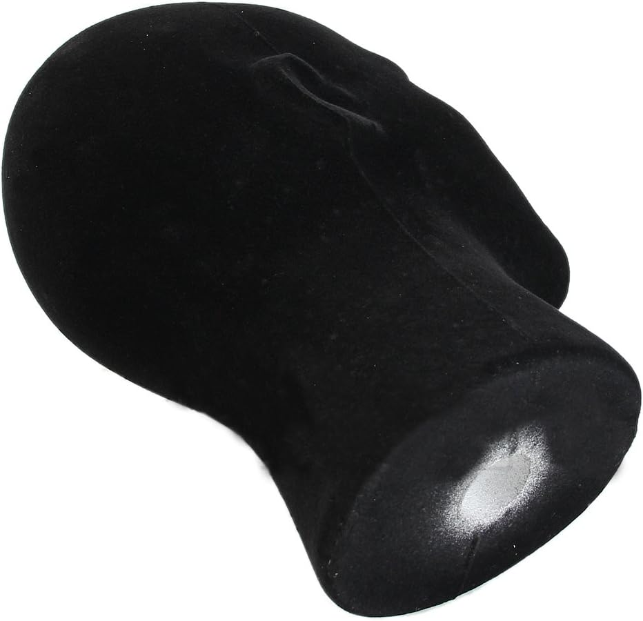 Styrofoam Mannequin Head, 20" Head Circumference Foam Wig Stand for Styling & Display, Headset/VR Holder, Hat Cap Sunglasses Display Head, Black