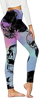 Leggings Women's High Waist Colourful Yoga Leggings Sports Leggings Yoga Trousers Long Pattern Leggings Hiking Jogging Bottoms Elastic Sports Trousers Flowers Design Opaque Sports Leggings Yoga Pants