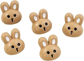 5 Pcs Cartoon Rabbit Buttons for Kids Clothing Cute Animal Decorative Sewing Accessories Sweaters Coats Jackets Tops Colored Plastic