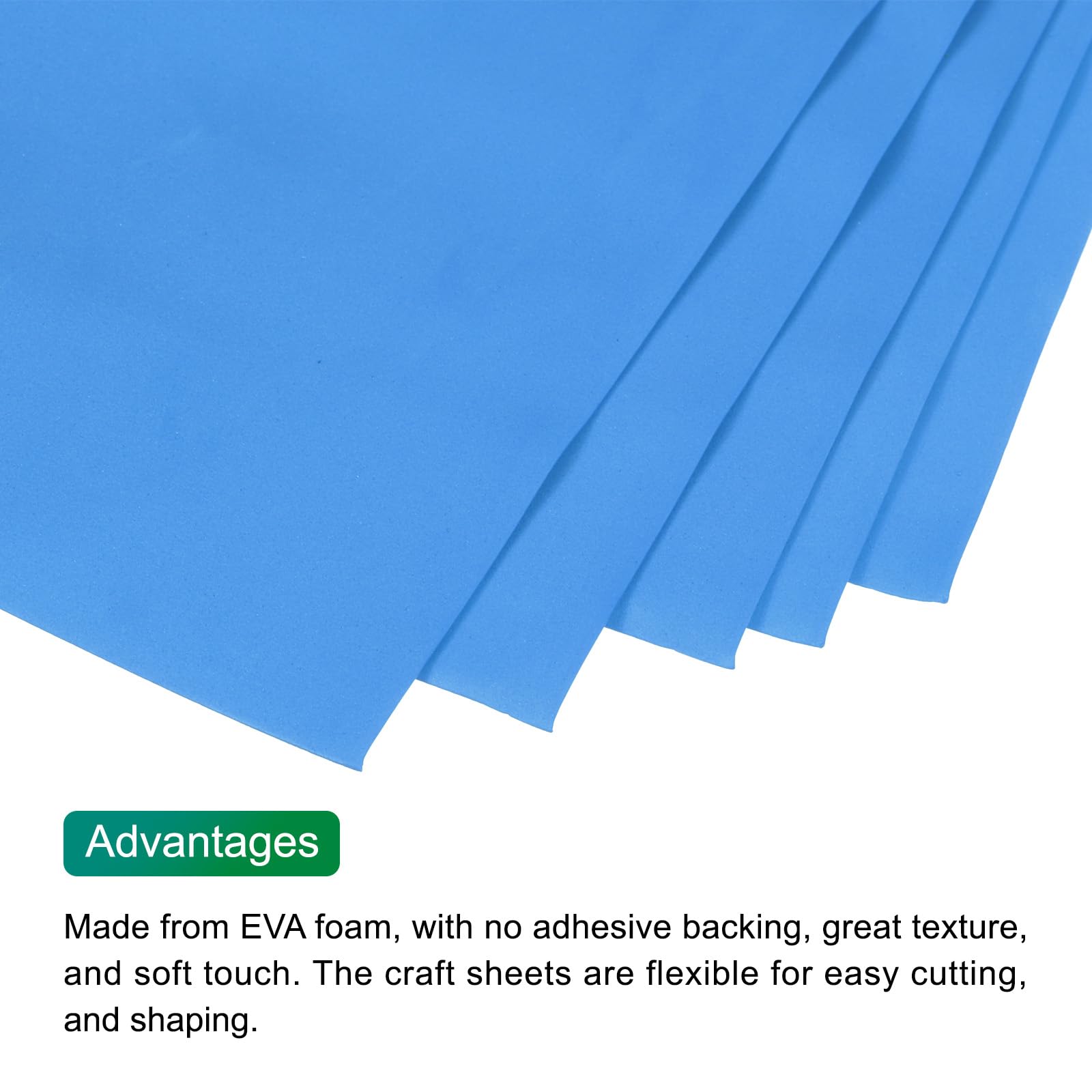 QUARKZMAN Lot de 10 Feuilles Feuilles de Mousse EVA Bleu Lac 90 cm x 50 cm