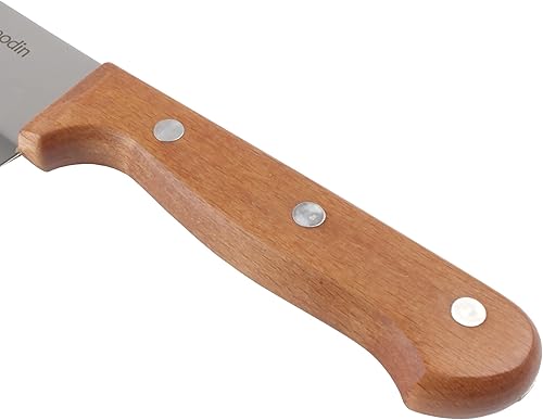 Miniatura 66 de BambooMN Cuchilla china - 8.5" hoja lisa mango plateado - 1 cuchillo Cuchilla lisa mango plateado