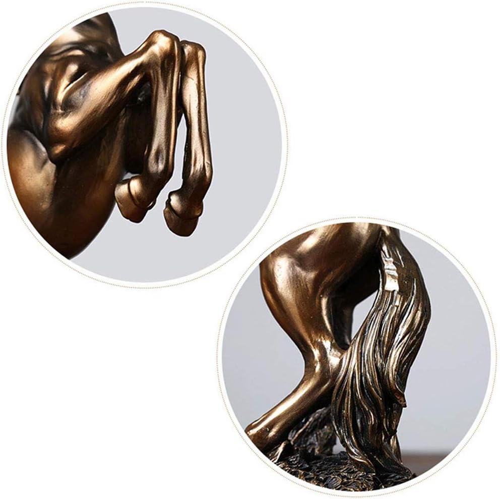 Lependor 12 inch Standing Horse Resin Statue for Home Decor Animal Ornament Sculpture Art Figurine Decorative - Bronze