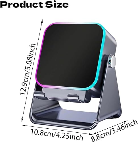 Miniatura 7 de Parlante Pequeño - Altavoz Bluetooth inalámbrico de inducción 5 en 1 con soporte ajustable para teléfono, con luz colorida recargable, altavoces de