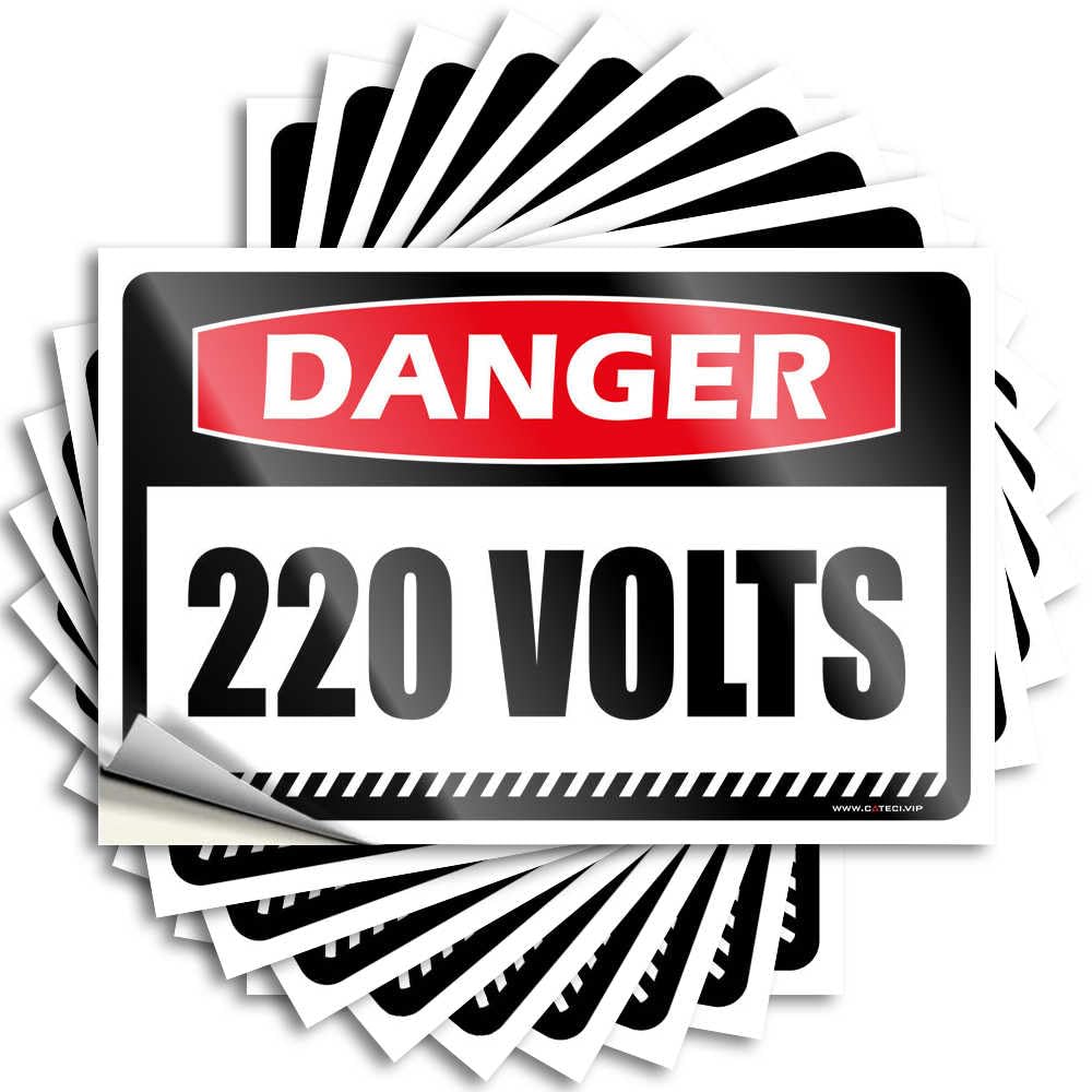 Danger 220 Volts Lettering Sticker Beauty | Cheap Cover Removable Decal Pack(6X9CM)
