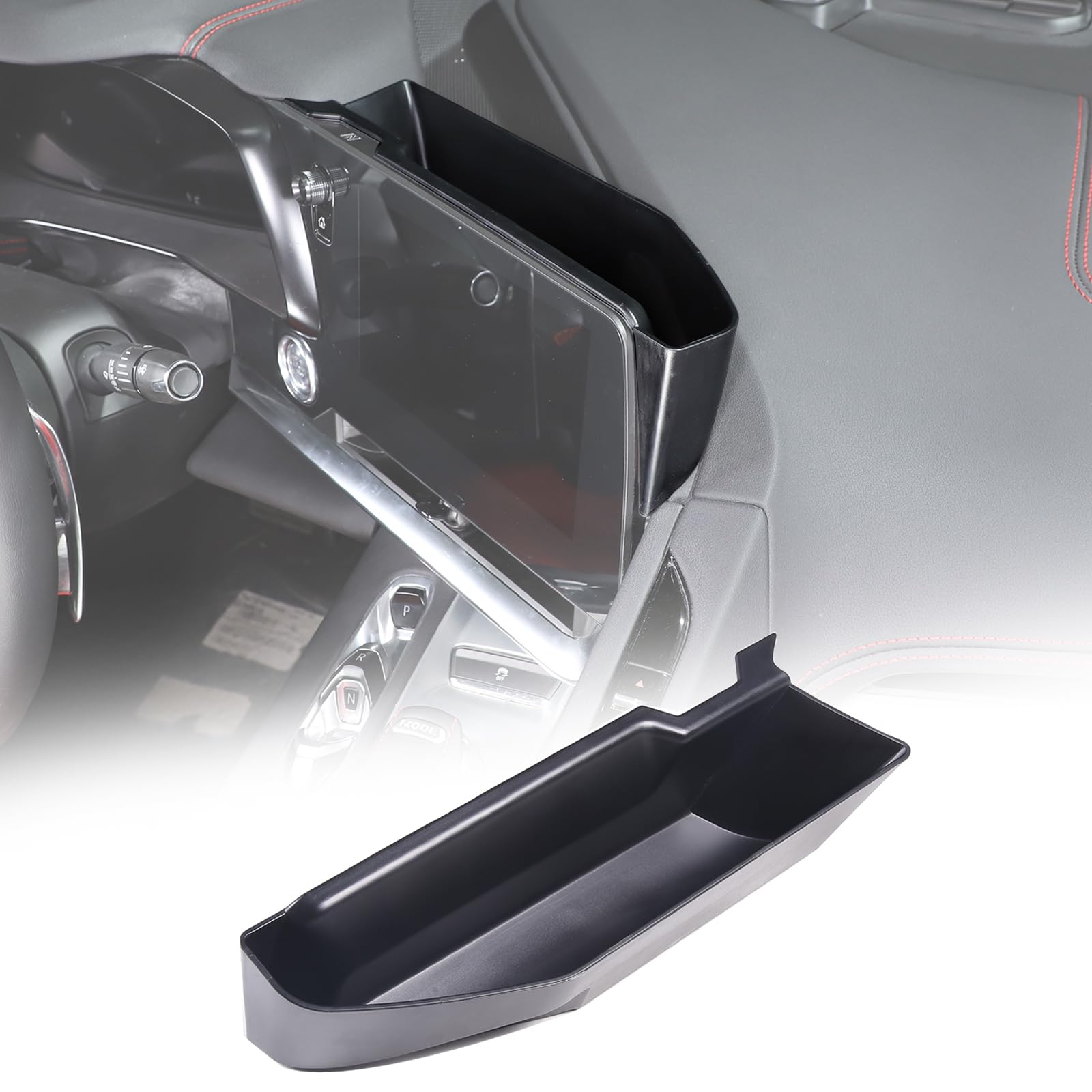 Sekhyna Navigation Screen Rear Storage Box ABS 1PCS Compatible Corvette C8 Stingray 2020-2023 Center Console Phone Items Storage and Organization Box