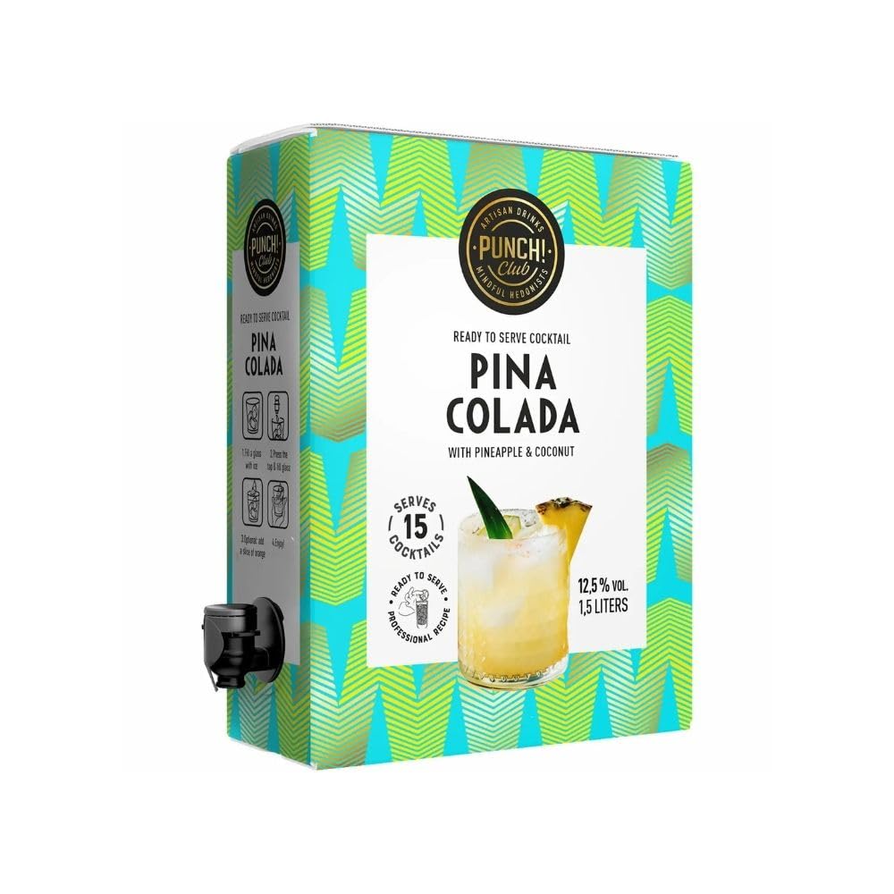 Punch Club Pina Colada 12,5% Vol. - Tropischer Cocktail Genuss in 1,5L Box, ideal für Partys und Sommernächte by Needforsweet