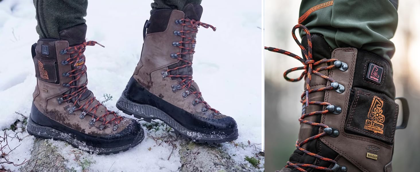 Alpina HUNTER Electric Heated Boots – Waterproof Hunting Hiking Shoes with Breathable Membrane, Slip Resistant Sole, Adjustable Heating System, Durable Leather and All Weather Footwear, Made in Europe