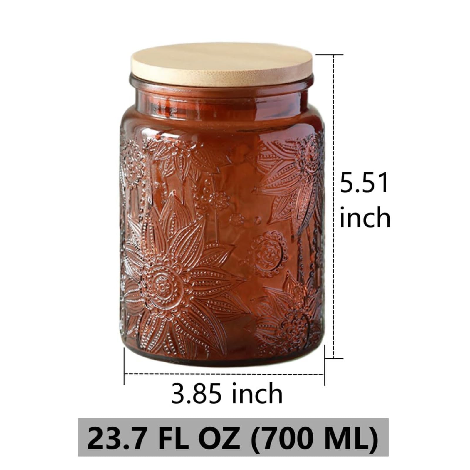 Barattoli Cucina Robusto Barattolo di Vetro Vintage con Coperchio Ermetico for La Tavola Contenitori Ermetici per Alimenti(Bruin)