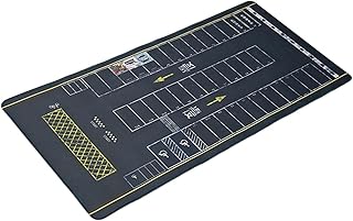 DYNWAVE 1/64 Scale Parking Lot Mat, Non-Slip Parking Lot Mouse Pad, Model Vehicle Scene Display, Mini Car Garage Scene Mat, Rollable Desktop Play Mat, Collectible Gift for Adults & Kids, 40x80cm
