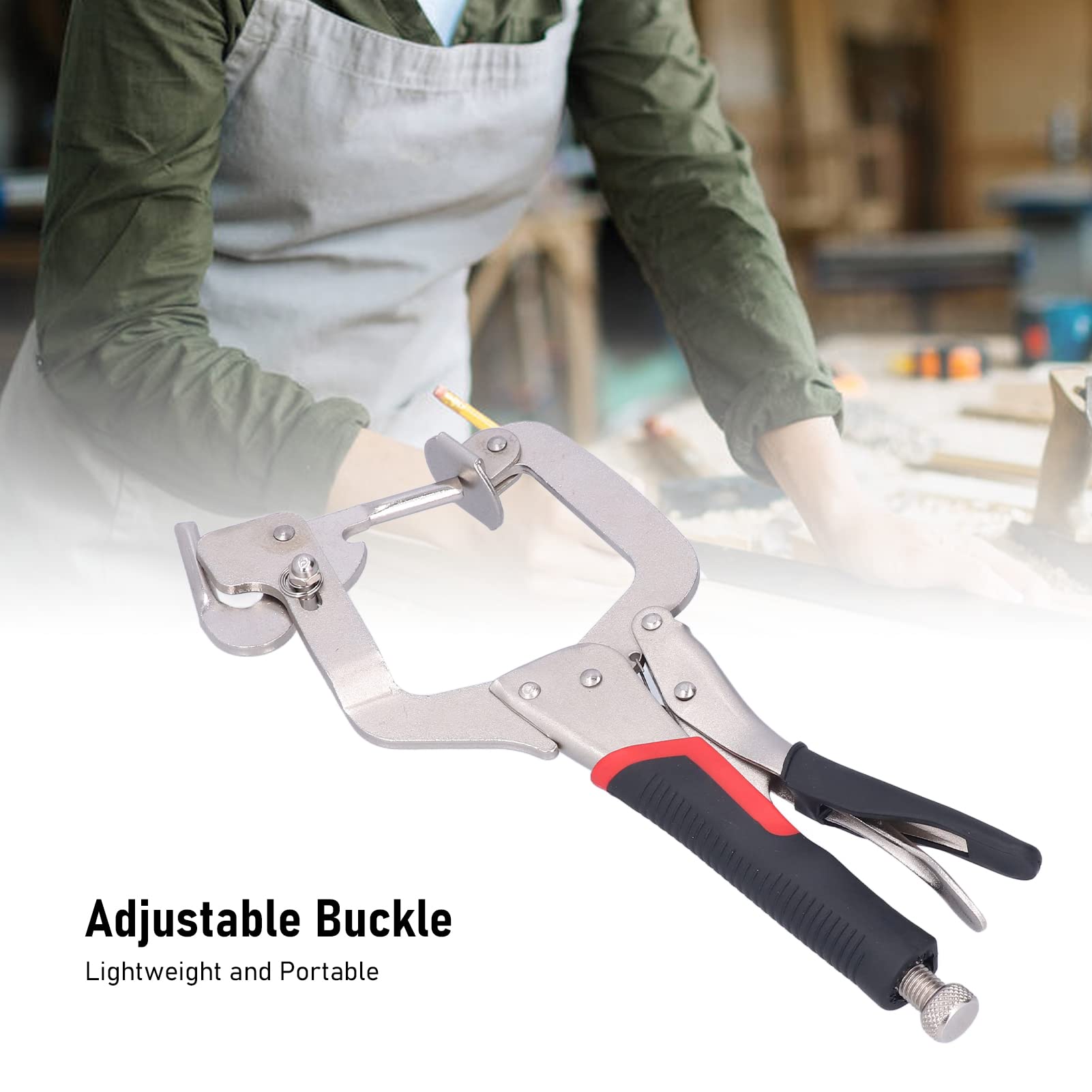 Woodworking Pocket Hole Clamp, 2-in-1 Vigorously Inclined Hole Open Pliers, 360° Rotation Movable Claw Grip Adjustable Buckle - Image 3