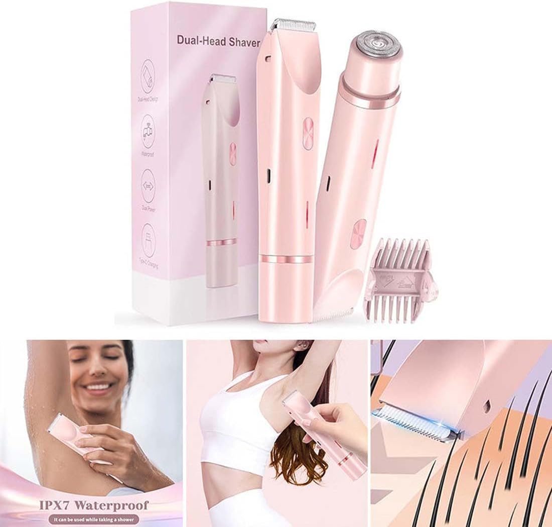 Trimmer, 2 in 1 Intimate Shaver per donne, Wet & Dry, impermeabile Electric Intimate per donne, perfetto per zona bikini, gambe e ascelle (Blue)