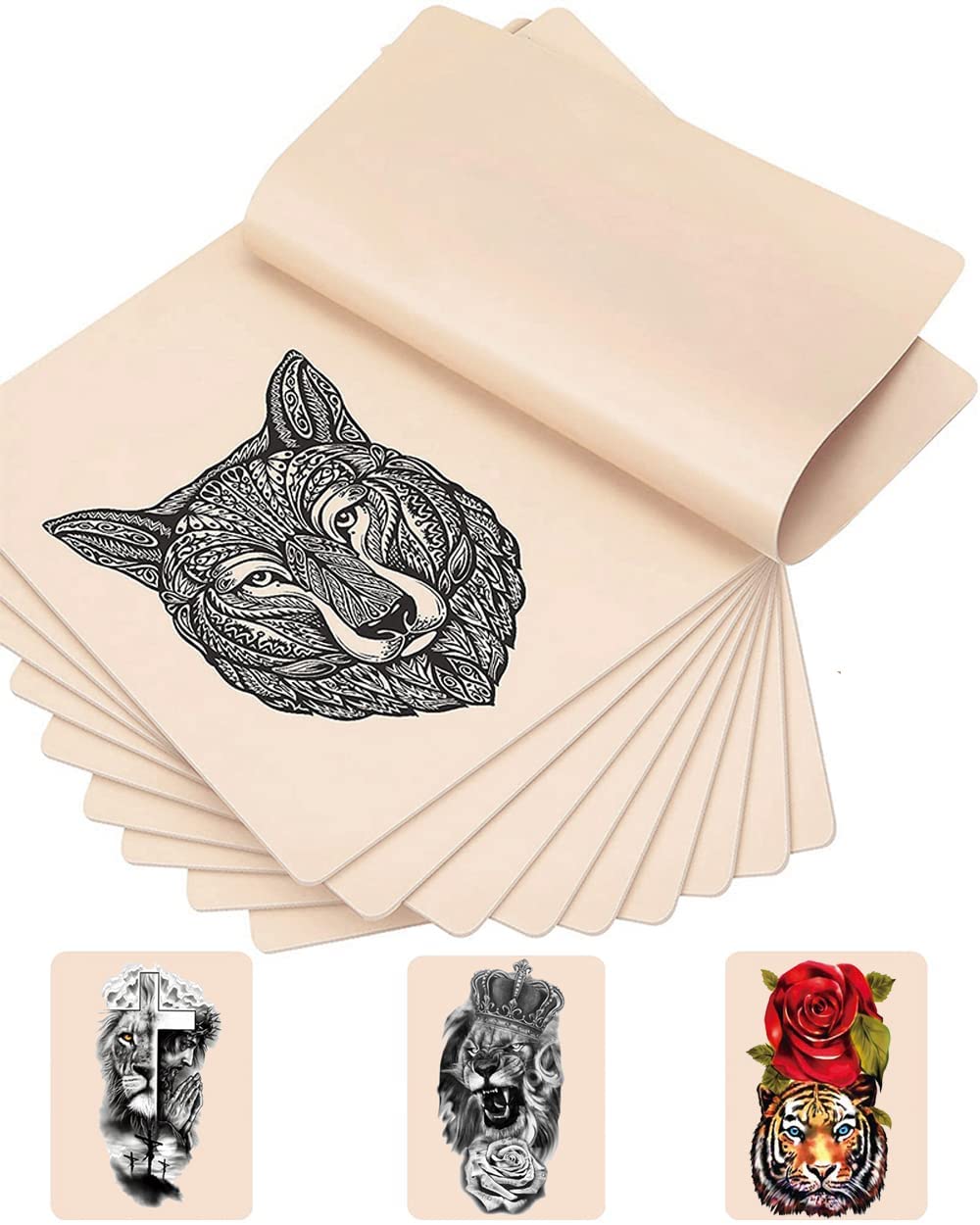 10 Stück Silikon Tattoo Übungshaut, Tattoo Praxis Haut Doppelseitig Profi Kunsthaut Tattoo Übung für Anfänger und Erfahrene Tätowierer 20cm x 15cm x 0.1cm (10 Stück)