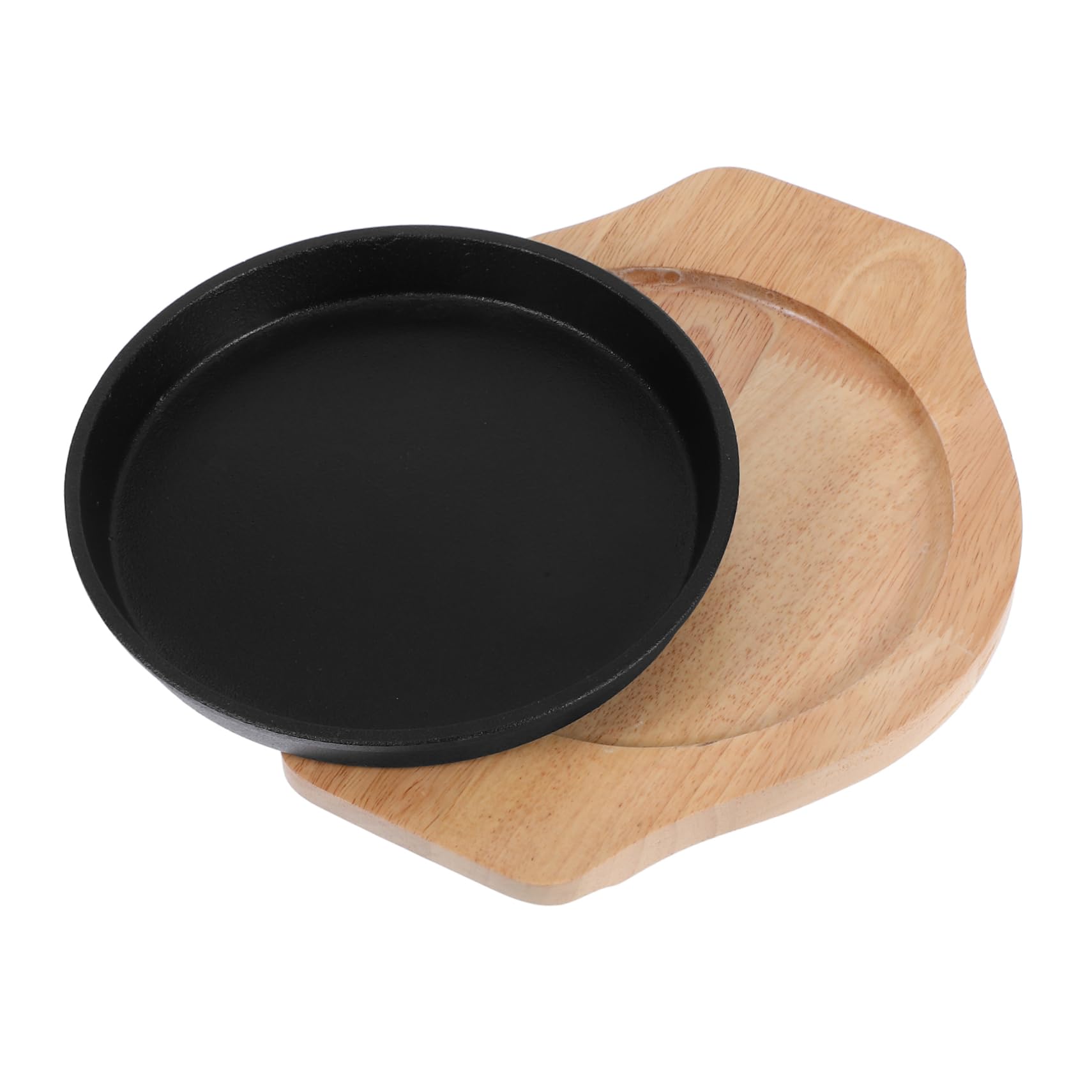 Cast Iron Steak Grill Pan Round Bbq Plate with Base for Indoor Cooking Even Heat Distribution for Meats Vegetables Easy Cleaning for Family