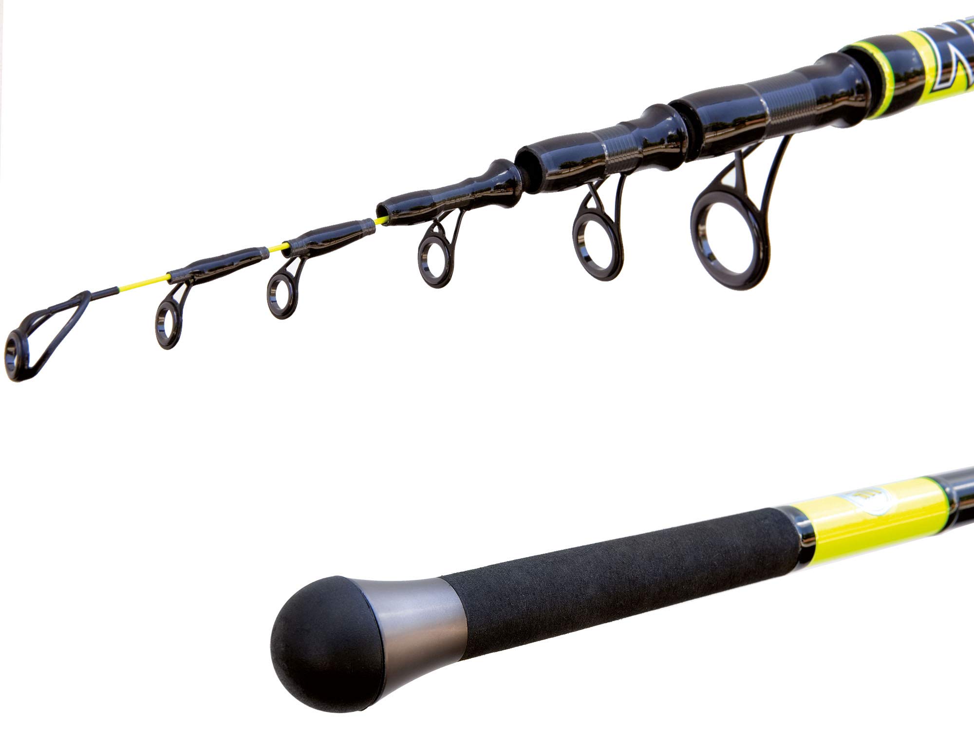 Beach Queen - Canna da Pesca - Divisa in 3 Sezioni - Con Fusto in Carbonio Extra Potente - Ideale per la Pesca dalla Spiaggia o dello Storione