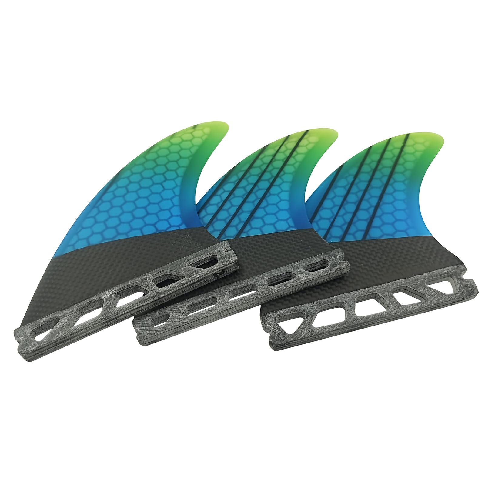 UP SURF Surfboard Tri Fin Double Tabs 2 Fins Carbon M/L Size Thruster Set
