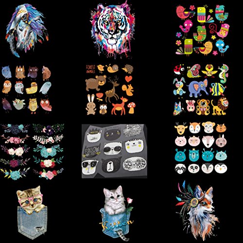 HELYZQ Adesivos de bordado de flores faça-você-mesmo camiseta roupa quente passar a ferro em aplique