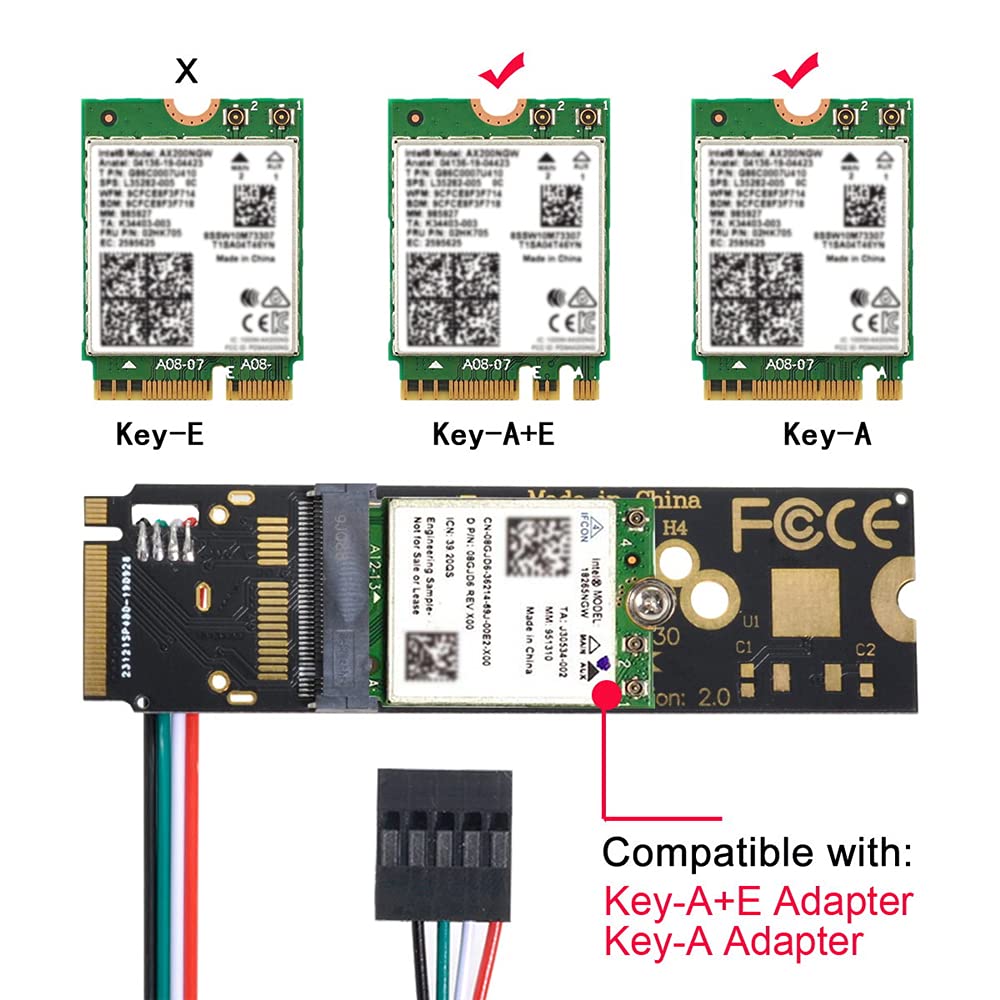 Pcie Slot M2 Ssd In Wifi Slot Nvme M Key Adapter Key A/E To NVMe