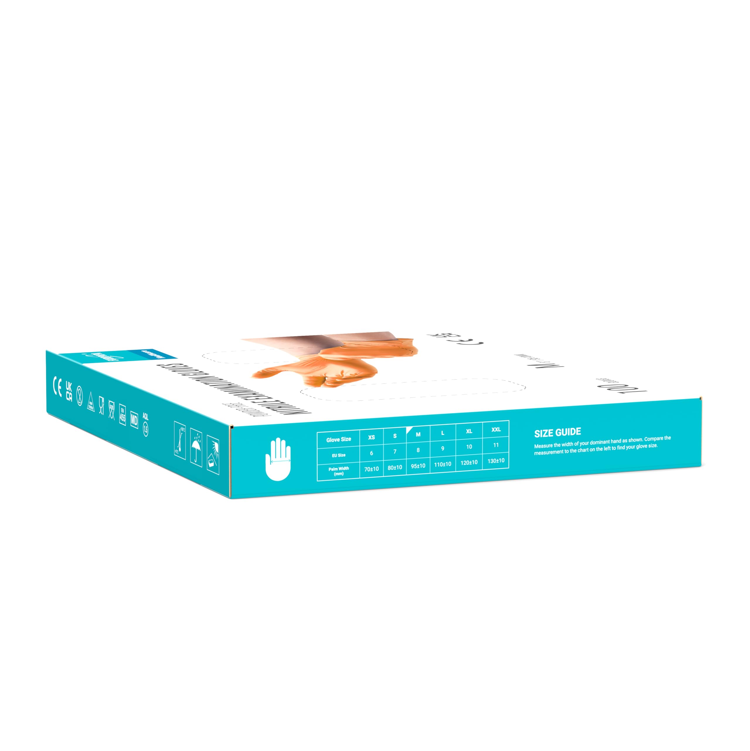 EUROPAPA® 2000 Stück (20x100) Nitrilhandschuhe Box Einweghandschuhe, Einmalhandschuhe, Untersuchungshandschuhe, puderfrei, ohne Latex, unsteril, latexfrei, disposible gloves (M, Orange)