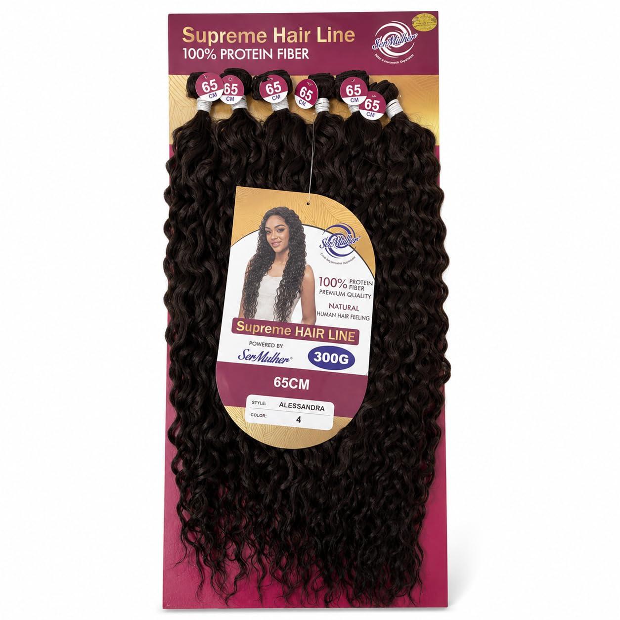 Extension Capelli Ricci e Mossi a Tessitura in Bioproteina, 300 gr, 100% Aspetto Naturale - Hair Texture IDEALI per Styling Ricci, Ondulati, Volume Naturale, 6x65 cm, ALESSANDRA (Dark Brown)