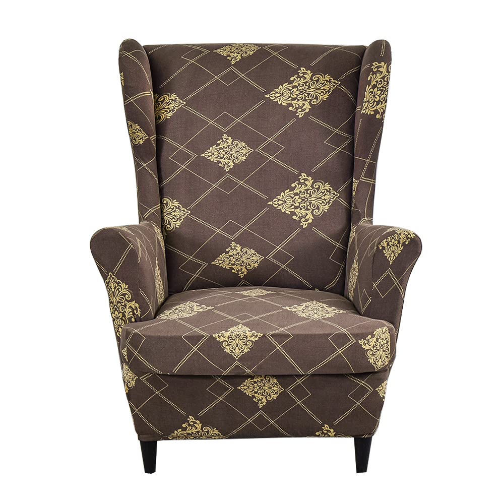 Chnshome Loca Style Wingback Chair Slipcovers Stretch Armchair Covers Wing Chair Cover Wingback Armchair Covers With Prints