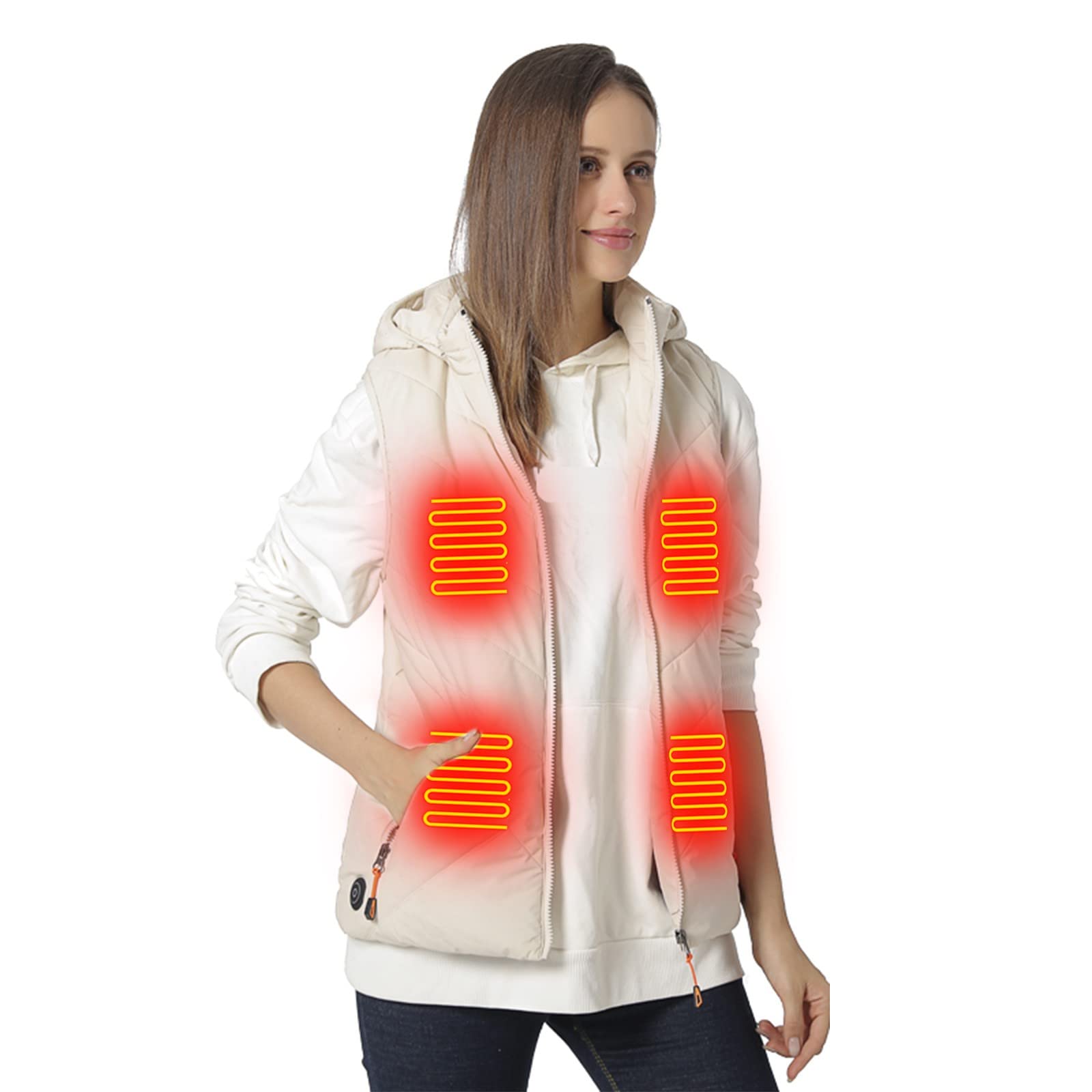 Tron Vest Areas Smart Heating Inverno Riscaldato Solido Imbottito Cotone Gilet Caldo Spesso Gilet Riscaldato Gilet per le Donne Plus Size