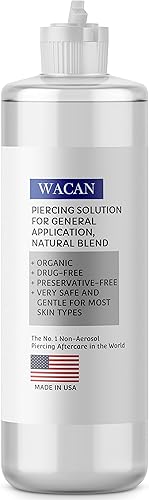 Wacan Solución salina para piercings de rápida curación y amplia aplicación para piercings, sales marinas naturales y clavo de olor y vitaminas,