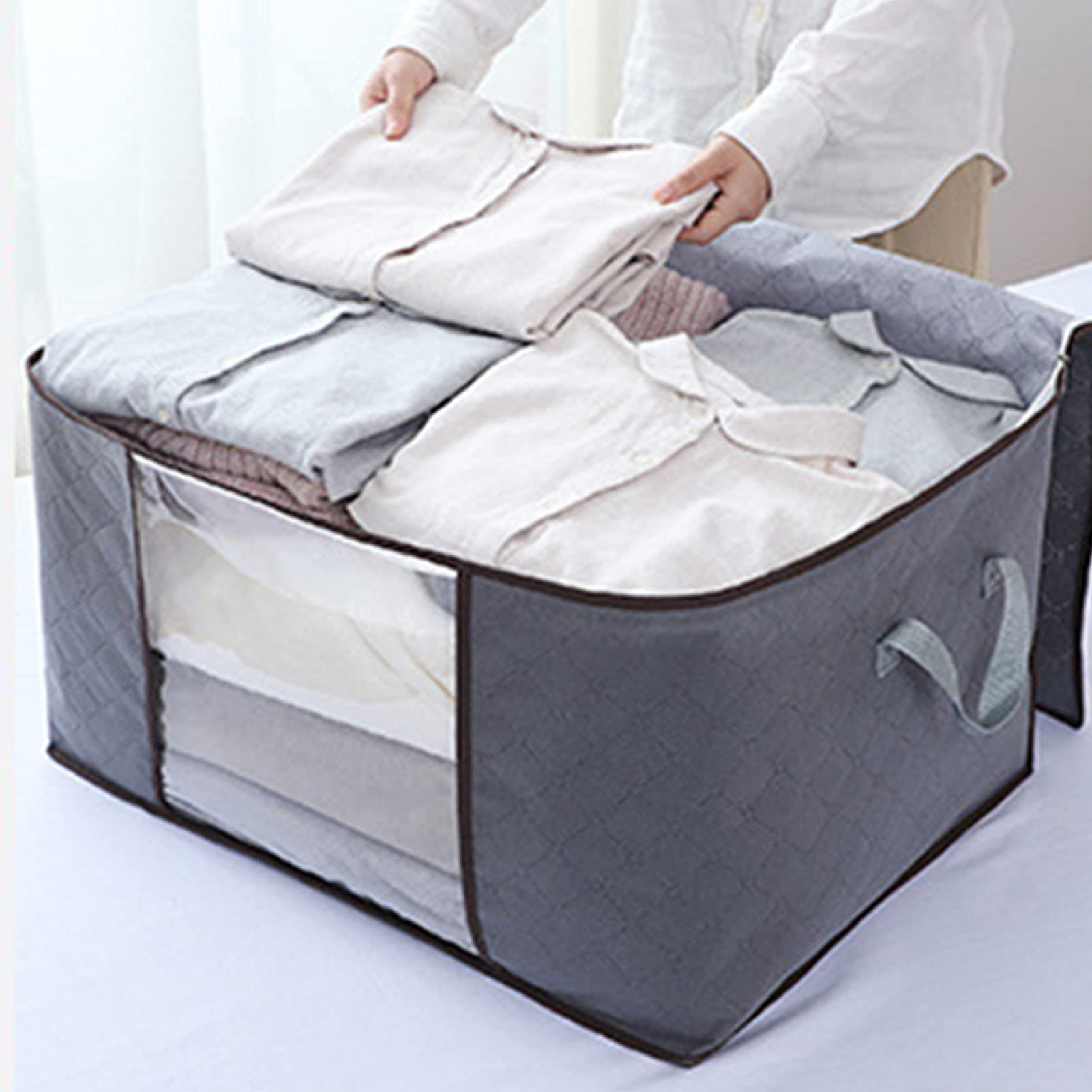 Bolsa de almacenamiento de edredón de gran capacidad y ropa organizador transpirable