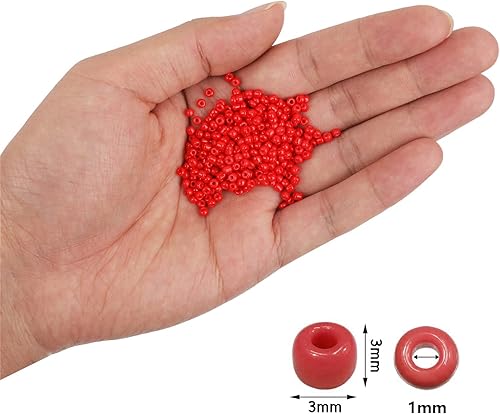 Miniatura 9 de Cuentas de semillas opacas de 0.157 pulgadas (0.157 in) de color mixto, alrededor de 1600 piezas5.29 oz 60 pequeñas cuentas para manualidades,