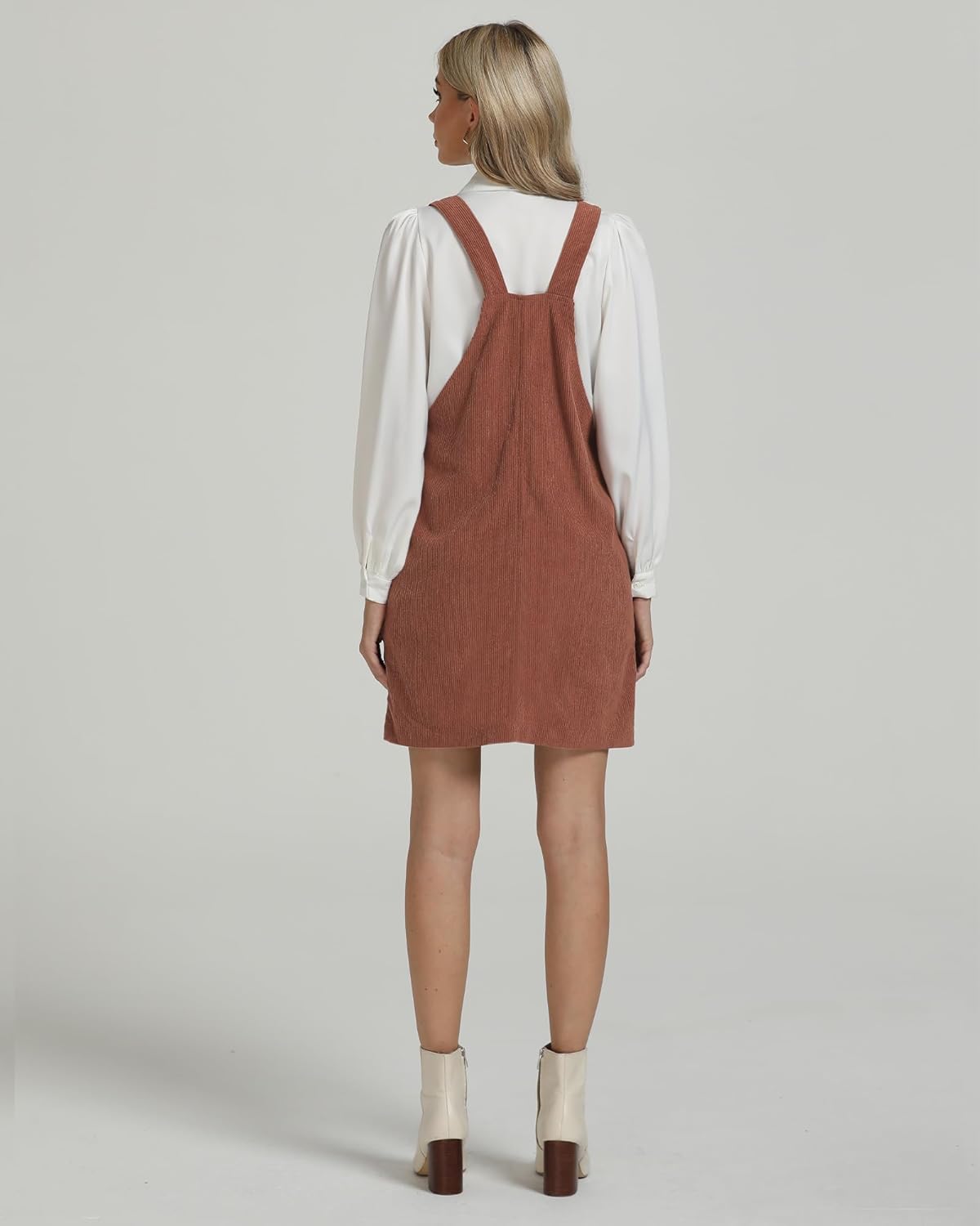 luvamia Corduroy Overall Dress for Women Adjustable Straps Casual Fashion Overalls Pinafore Short Dresses with Pockets - Image 7