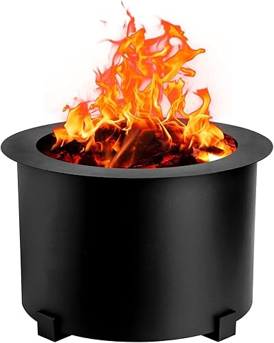 Pozo de fuego sin humo, hoguera de acero al carbono, gran hoguera de leña, estufa al aire libre, hoguera portátil sin humo para picnic, camping,