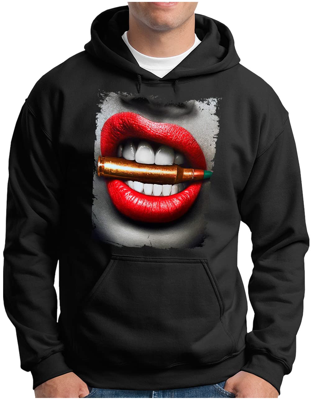 Sweat à capuche Homme OM3 Finitions Soignées Pull Pin Up Noir