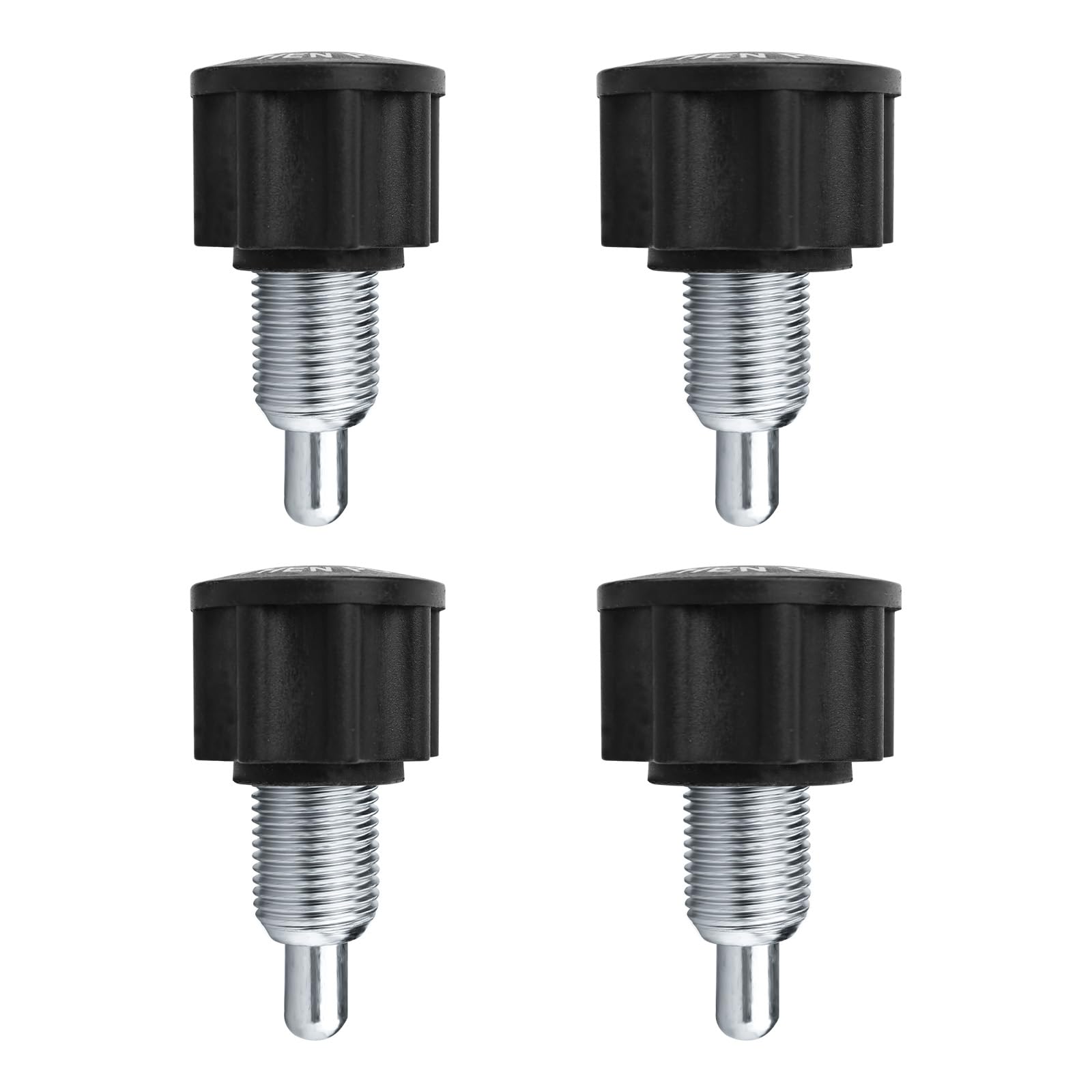 Haohai Black 4Pcs 2-Size M16 Pull Pin Spring Knob, Tool-Free Exercise Machine Attachments, Fitness Replacement Parts For Exercise Bikes, Weight Benches, Squat Racks & More