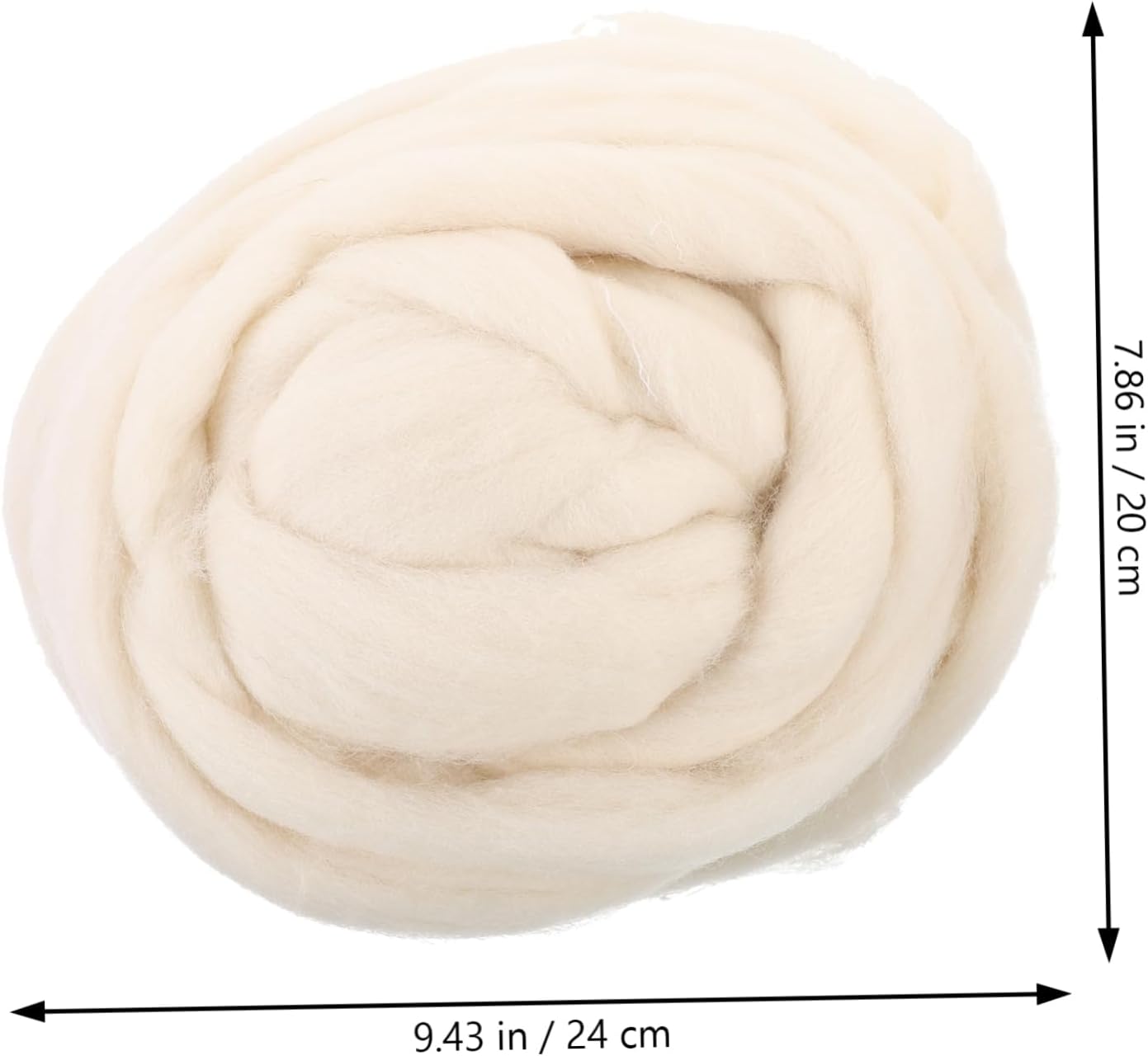 White Merino Wool Roving for Needle Felting, 200g Super Soft Fiber