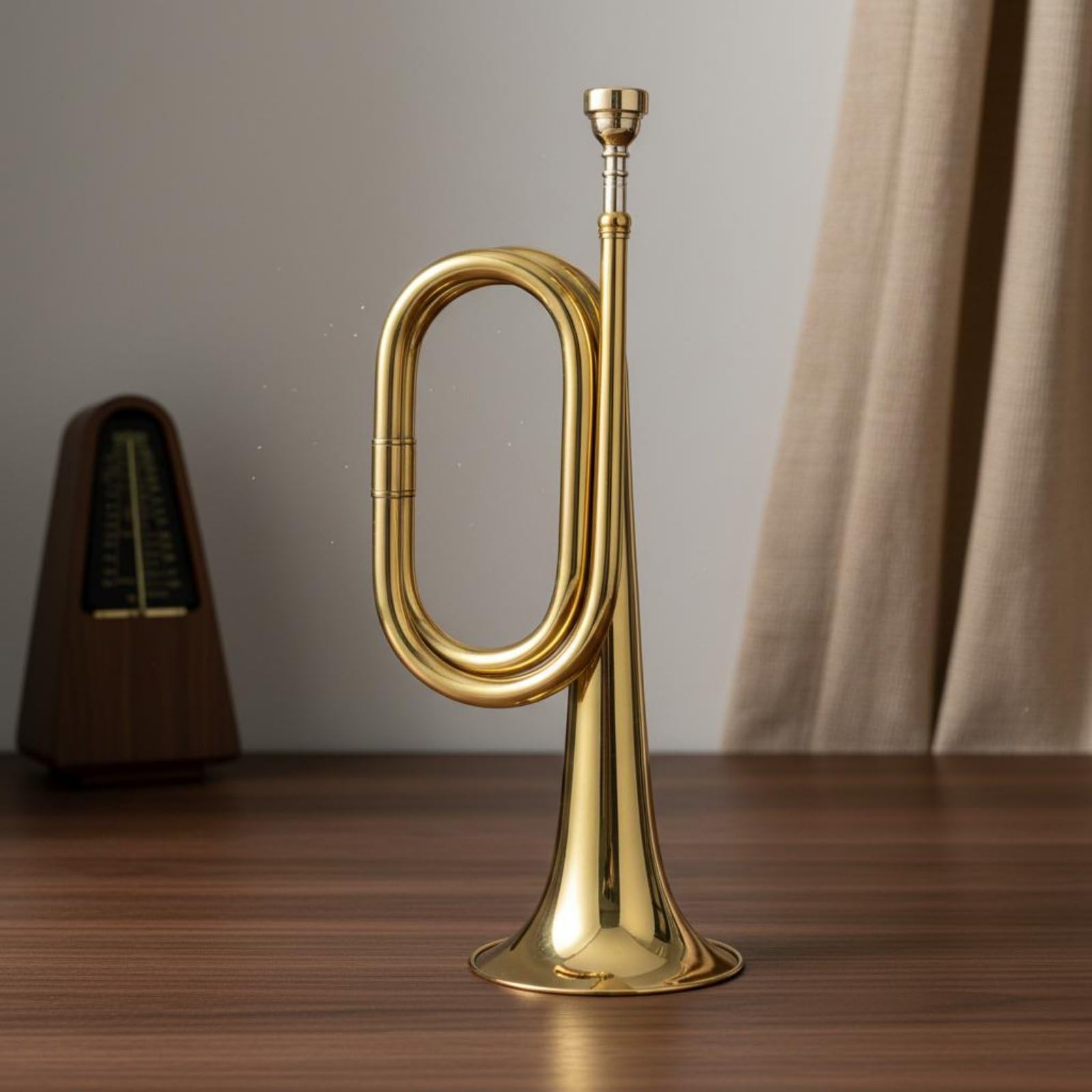 Tromba da Segnali Suono Potente Strumento a Fiato Militare Design Classico Strumento a Fiato in Ottone per Principianti, Studenti, Lezioni di Musica, Grande, Easy-blow Mp