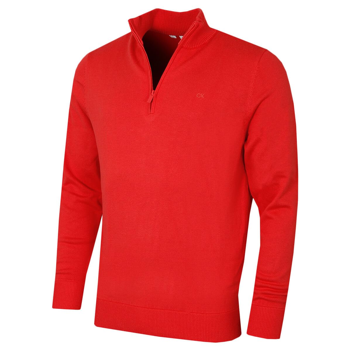 Calvin Klein Mens Campus 1/2 Zip Sweater - Coral - XXXXL