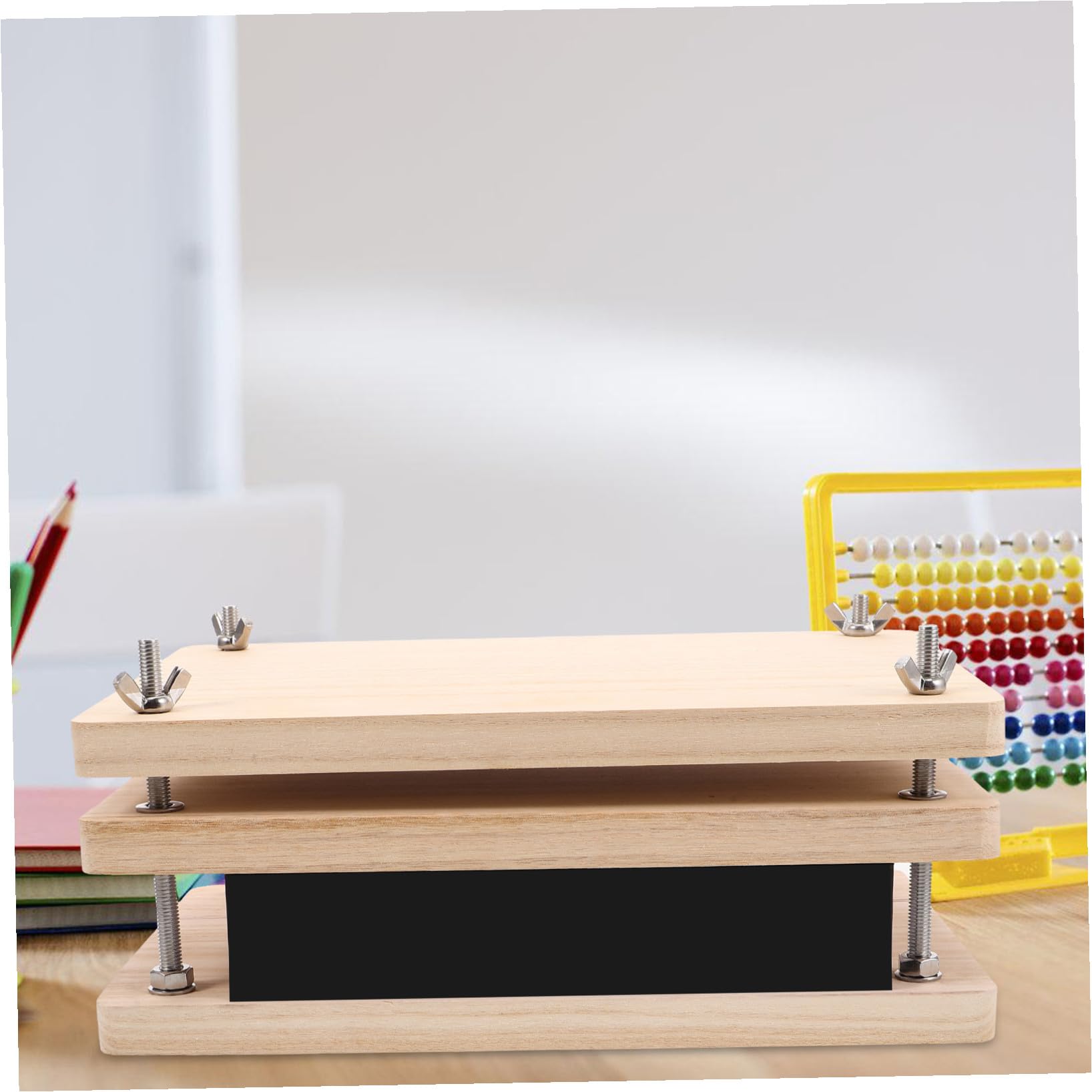 HOMSFOU Kit de Reliure en Bois et Métal, Outil de Reliure Portable, Presse à Livres pour Débutants, Restauration de Livres Anciens, 1 Set