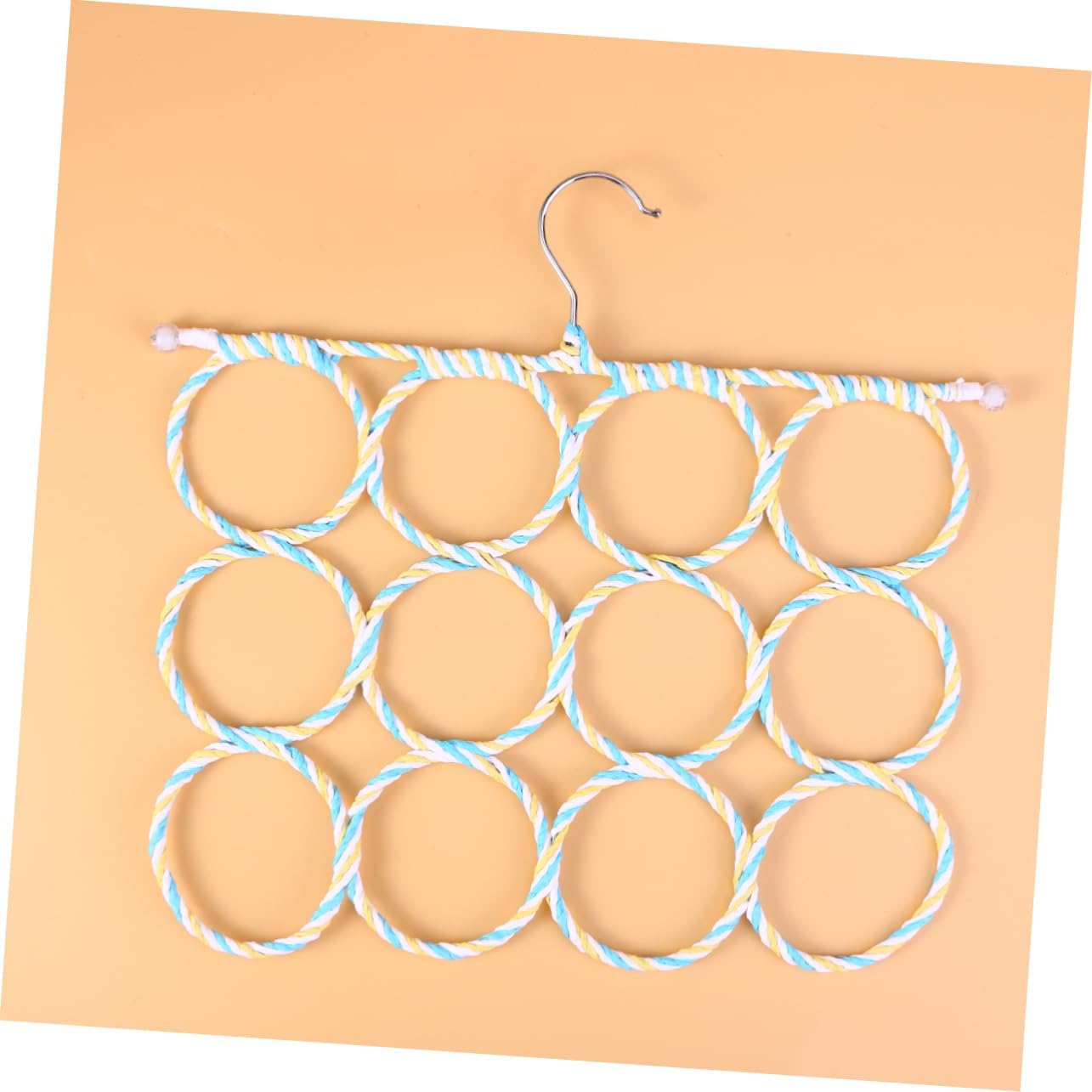 Novelty Foldable Scarf Hanger Rack Paper Rattan Tie and Towel Organizer for Closet Space-Saving Design Hook Random Color