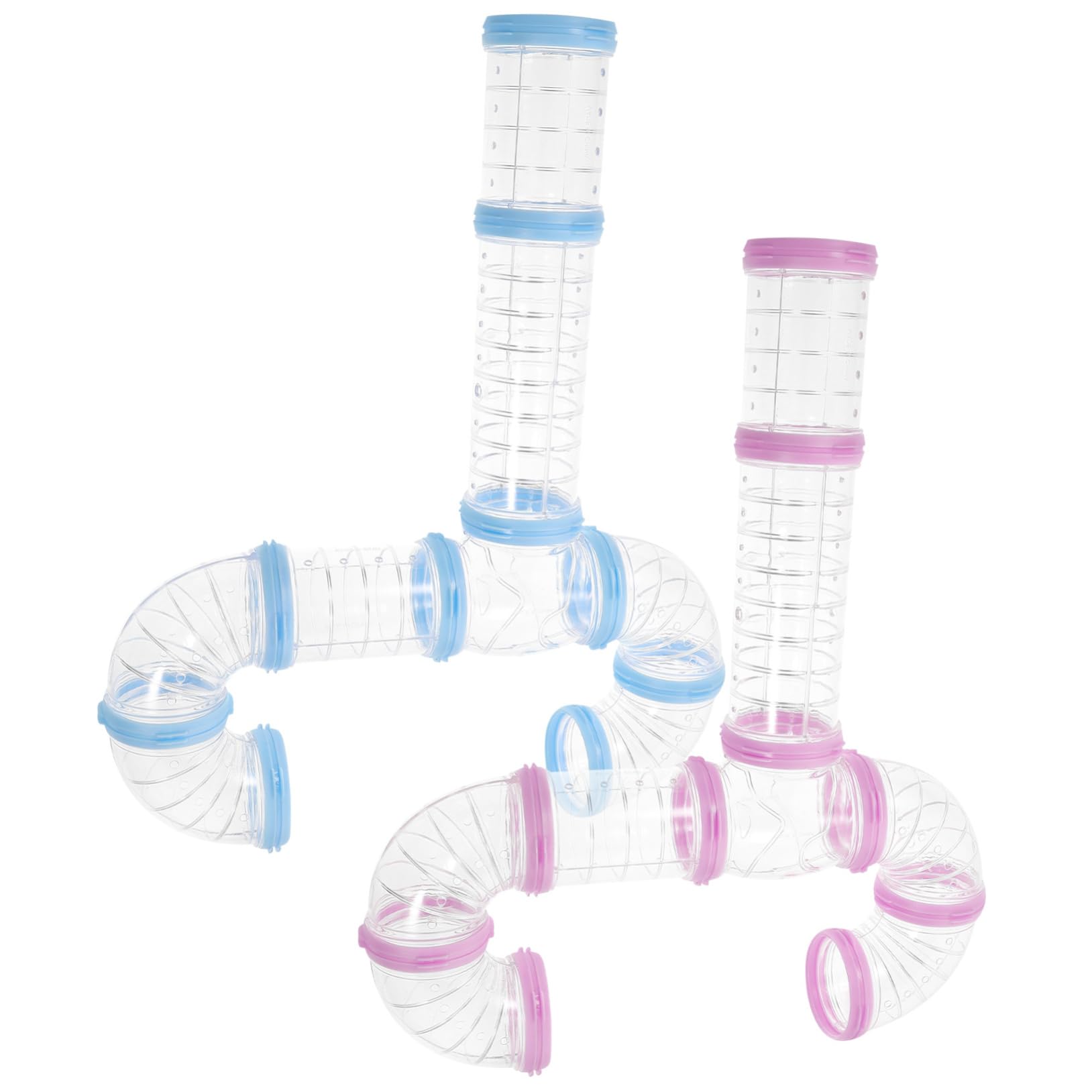 minkissy Juguetes 2 Juegos Tubo De Jaula De Hámster Tubos Transparentes para Hámster Túneles De Pista De Túnel De Conexión De Bricolaje Juguete De Hámster El Plastico Suite Tubería