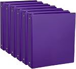 CIXILDTS 1-Inch Binder, Standard 3 Ring Binder Fit Letter Size Paper, Presentation View Binders, 6 Packs, Assorted (Purple)