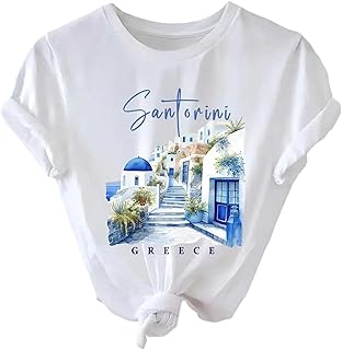 SweatyRocks Women's Paris Letter Graphic Tees Crew Neck Short Sleeve Casual T Shirt Tops